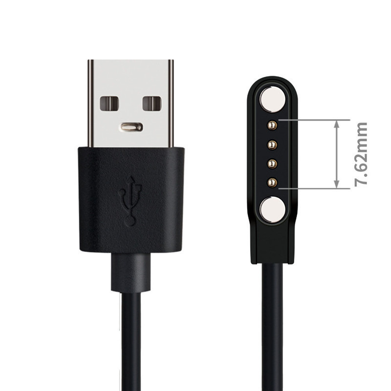 Factory Wholesale USB 2.0 magnetic pogo pin charger 2 pin 4 pin Charging Cable Cord for Smart Watch