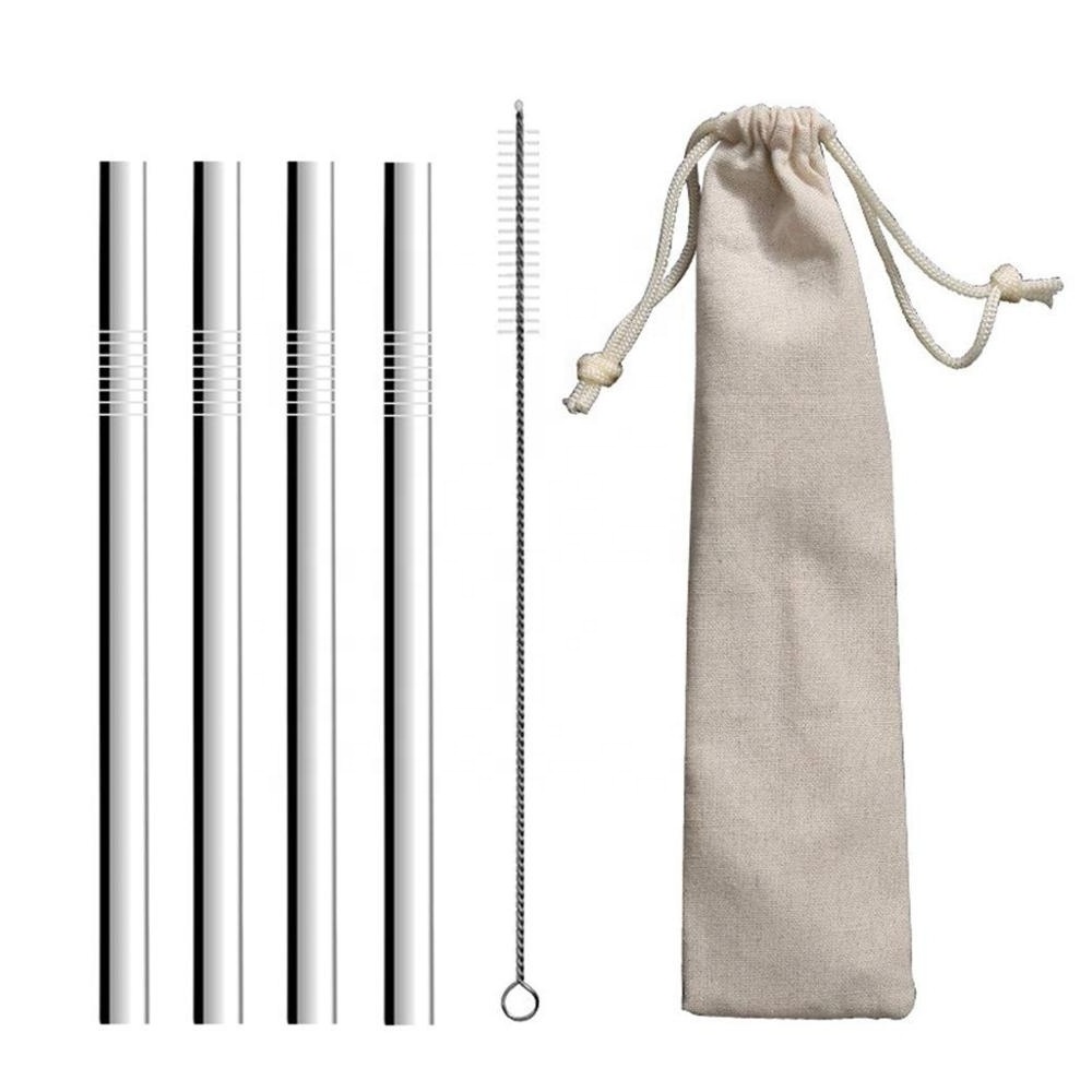 Svin Wholesales Eco Friendly 18/8 Stainless Steel Boba Drinking Straws With Brush