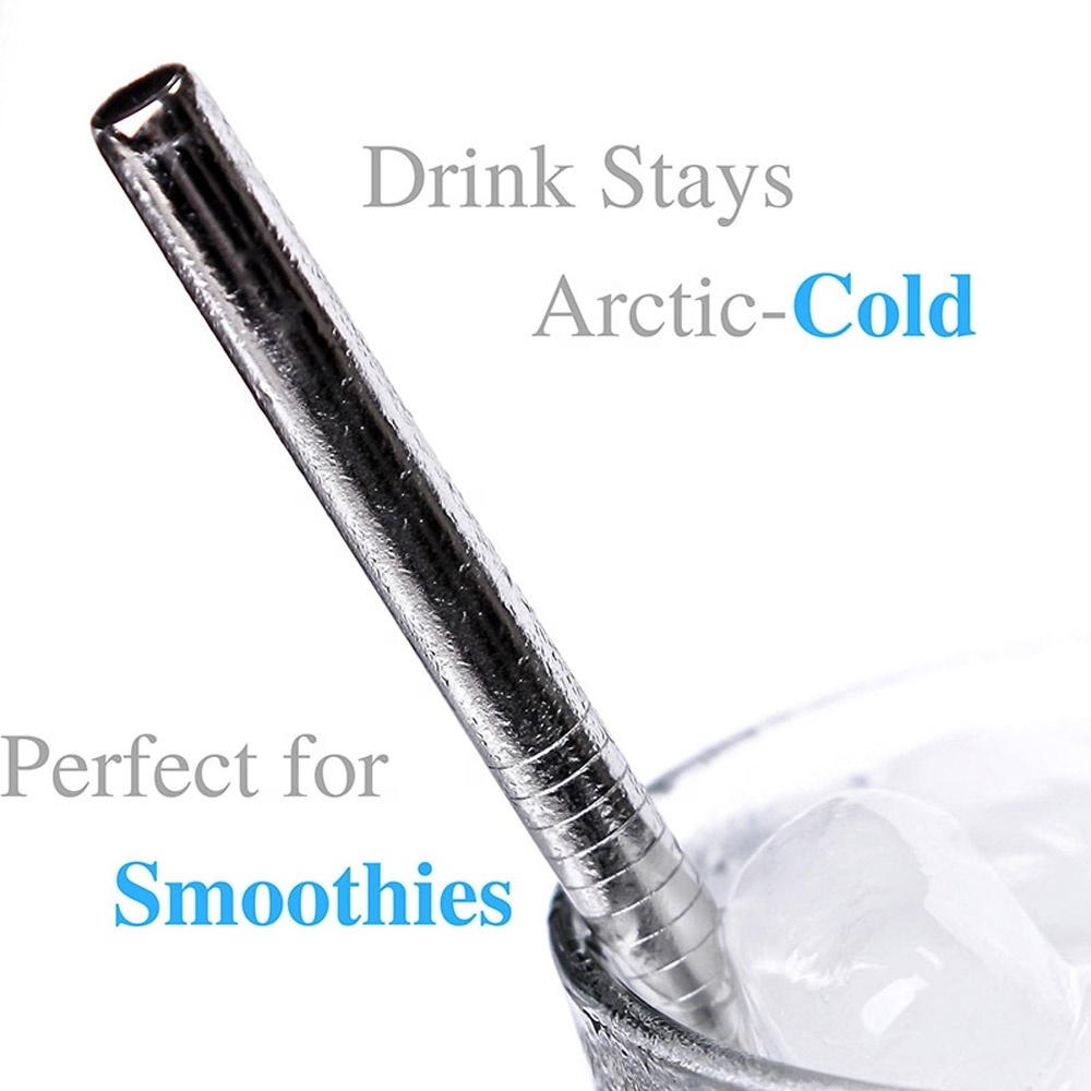 Svin Wholesales Eco Friendly 18/8 Stainless Steel Boba Drinking Straws With Brush