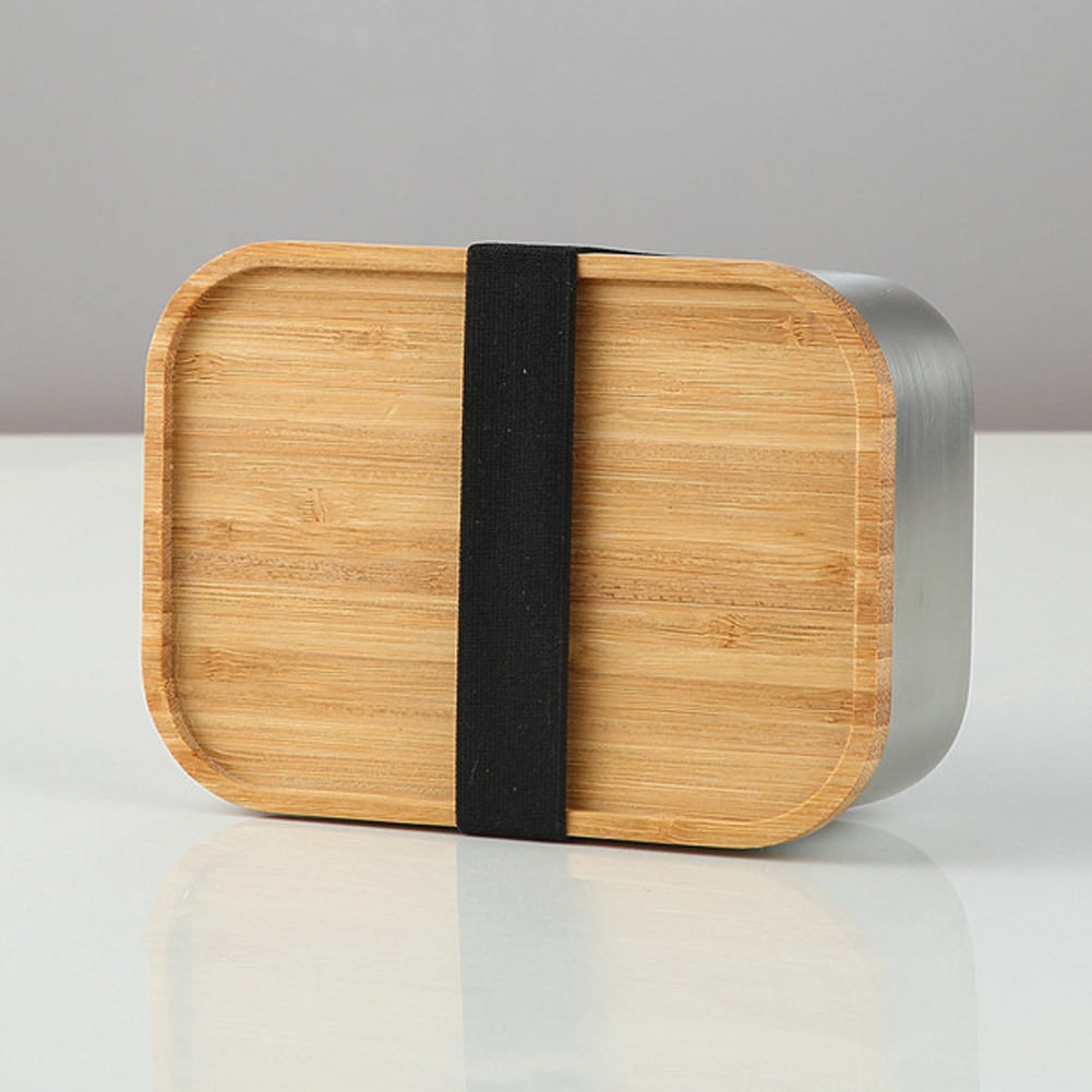 Designable Stainless Steel Lunchbox With Bamboo Lid Snacks Container