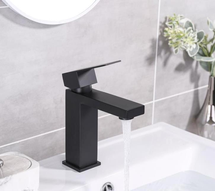 Kingze Black Bathroom Torneira Cozinha Single Handle Type Stainless Steel Basin Sink Water Mixer Faucets