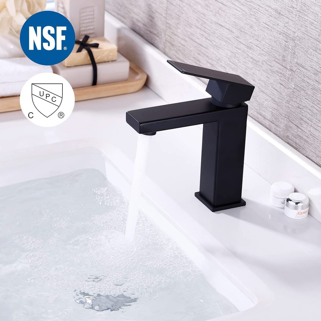 Kingze Black Bathroom Torneira Cozinha Single Handle Type Stainless Steel Basin Sink Water Mixer Faucets