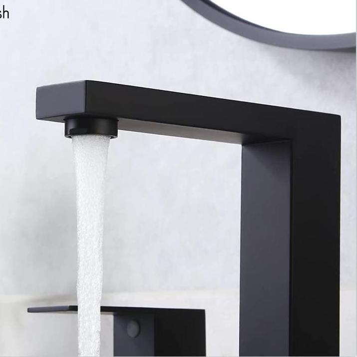 UPC cUPC Bathroom 3 Hole SUS304 Stainless Steel Black Bathroom Basin Sink Tap Taps Mixer Faucet