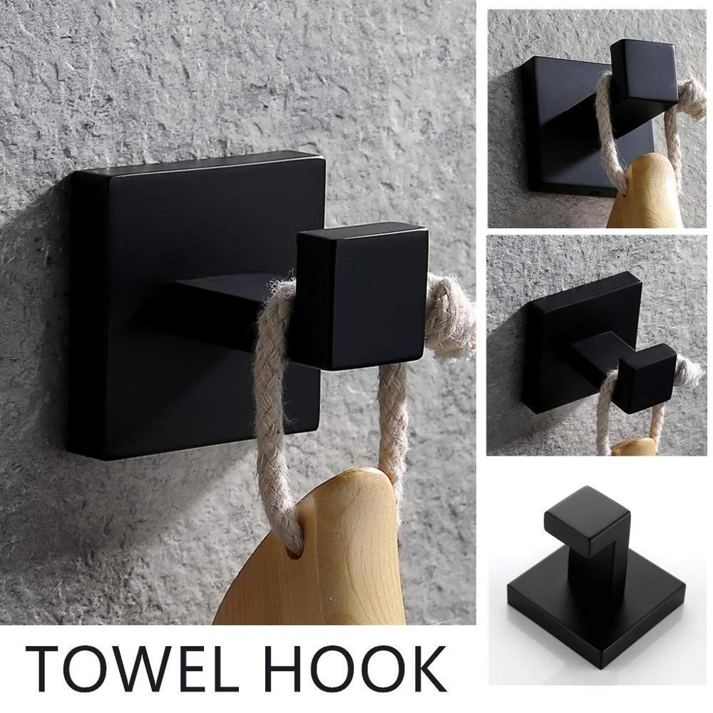 Premium 4 Pieces Bathroom Accessories Set Stainless Steel wall mounted Towel Rack Bathroom Hardware Set Black