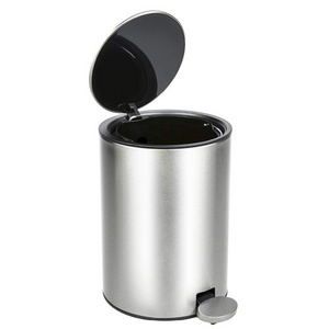 2022  Household various color customization available Stainless Steel Pedal Dust pedal Bin Trash Can With Plastic Inner Bucket