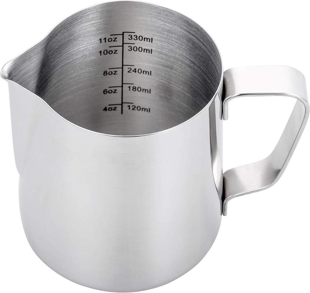 Espresso Milk Frothing Pitcher Stainless Steel 12 Oz Coffee & Tea Sets Stainless Steel,metal Silver Sustainable 100pcs Morden