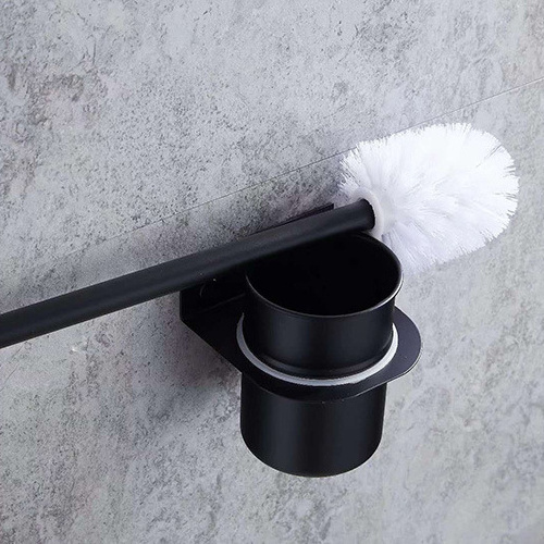 304 Standing bathroom Stainless Steel Wall-Mounted Toilet Brush Holder Back metal silicone toilet brush