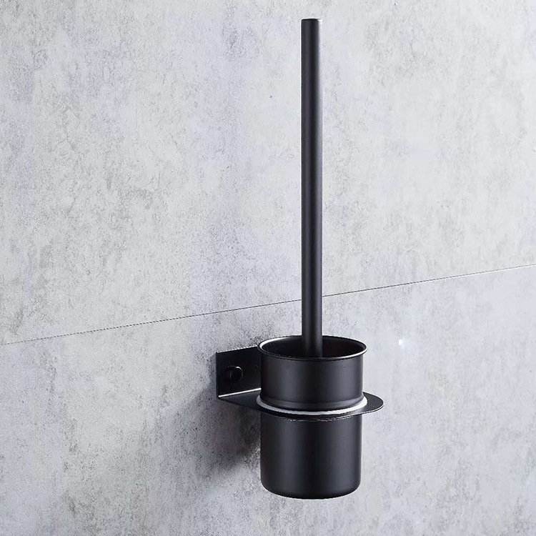 304 Standing bathroom Stainless Steel Wall-Mounted Toilet Brush Holder Back metal silicone toilet brush