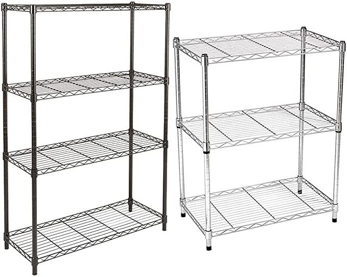 Chrome 4-Shelf Steel Adjustable Heavy Duty Storage Shelving Unit