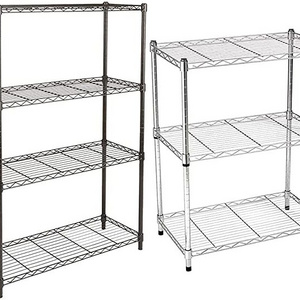 Chrome 4-Shelf Steel Adjustable Heavy Duty Storage Shelving Unit