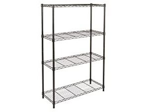 Chrome 4-Shelf Steel Adjustable Heavy Duty Storage Shelving Unit