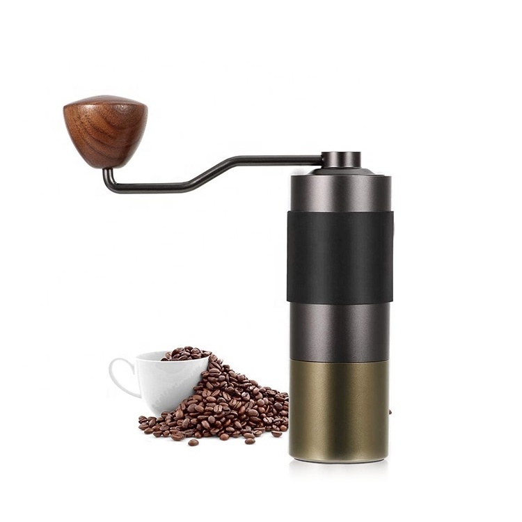 Hand crank coffee bean miller steel conical burrs manual coffee grinder for french press