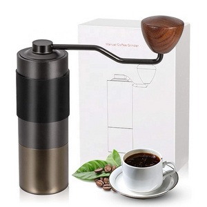 Hand crank coffee bean miller steel conical burrs manual coffee grinder for french press