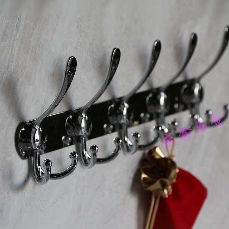 Customized Heavy Duty 5 and 3 Tri Hook Racks Multifunction Stainless Steel Wall Mounted Coat Hanger Hook Rail