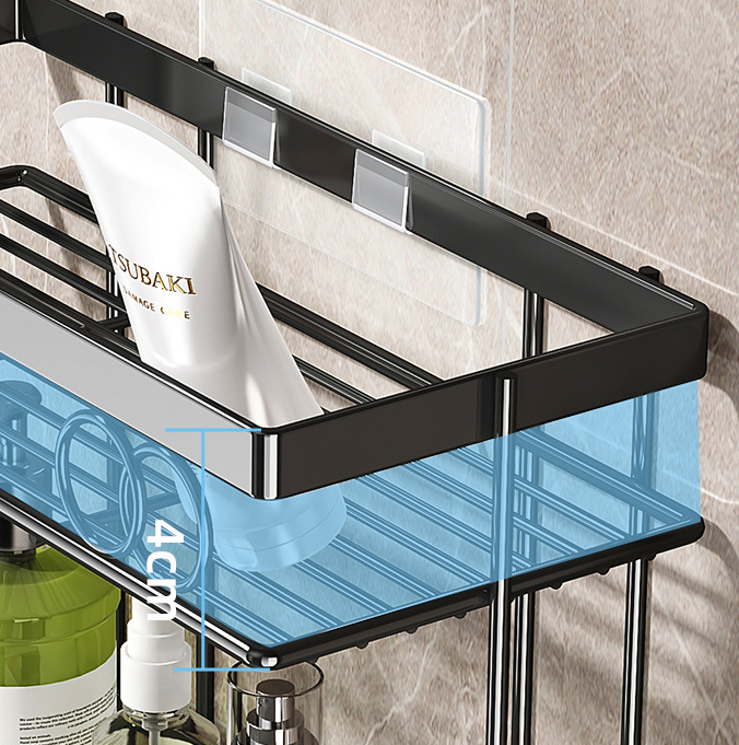 Kingze No Drilling Bathroom Organizer Over The toilet 3 Tier Shower Caddy Shelf Organizer Rack Bathroom Shelves