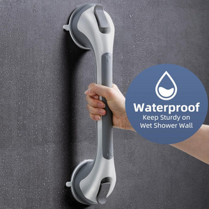 Kingze 16-Inch Modern Design Bath Shower Door Handle with Sucker Grip Heavy Duty Safety Hand Grab Suction Rail Handrails