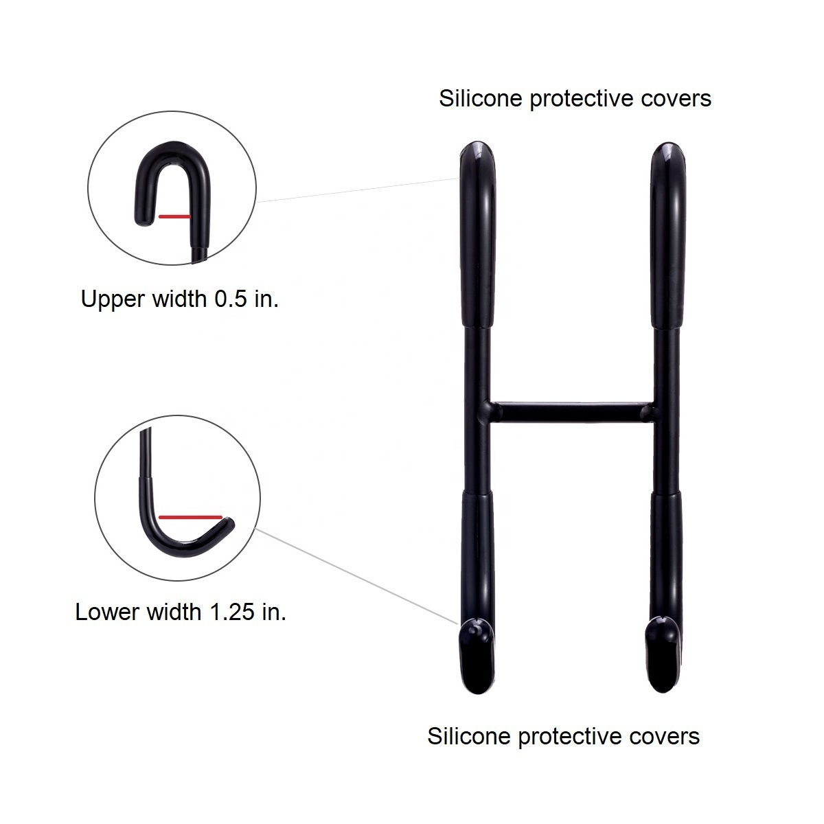 Black Shower Hook Stainless Steel over Door Towel Hanger High Quality Hooks Rails Bathroom Glass Door Solid Pattern