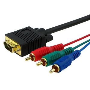 VGA 3 Rca to DB9 Male AV Stereo Adapter Db9 Coiled Cable