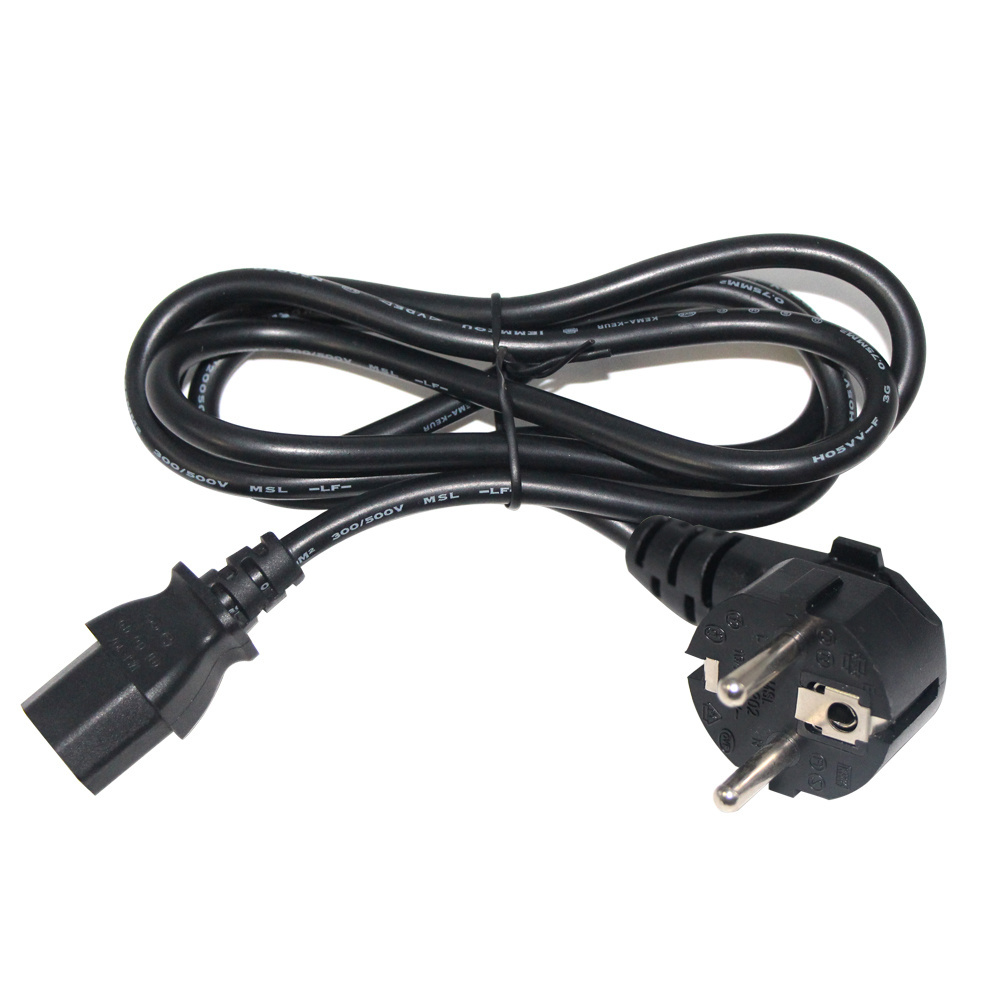 Eu Round Pin 10a 250v IeC15 End to Schuko Ups Euro 3pin Power Cable Iec C15 Male Plug