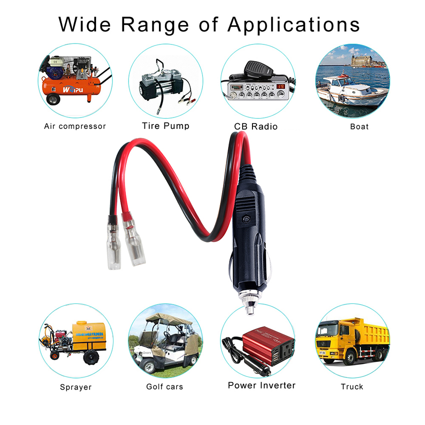 Cigar Cable Wire Sae Plug Power Connection Motorcycle Electric With Panel Solar Car Battery Charger