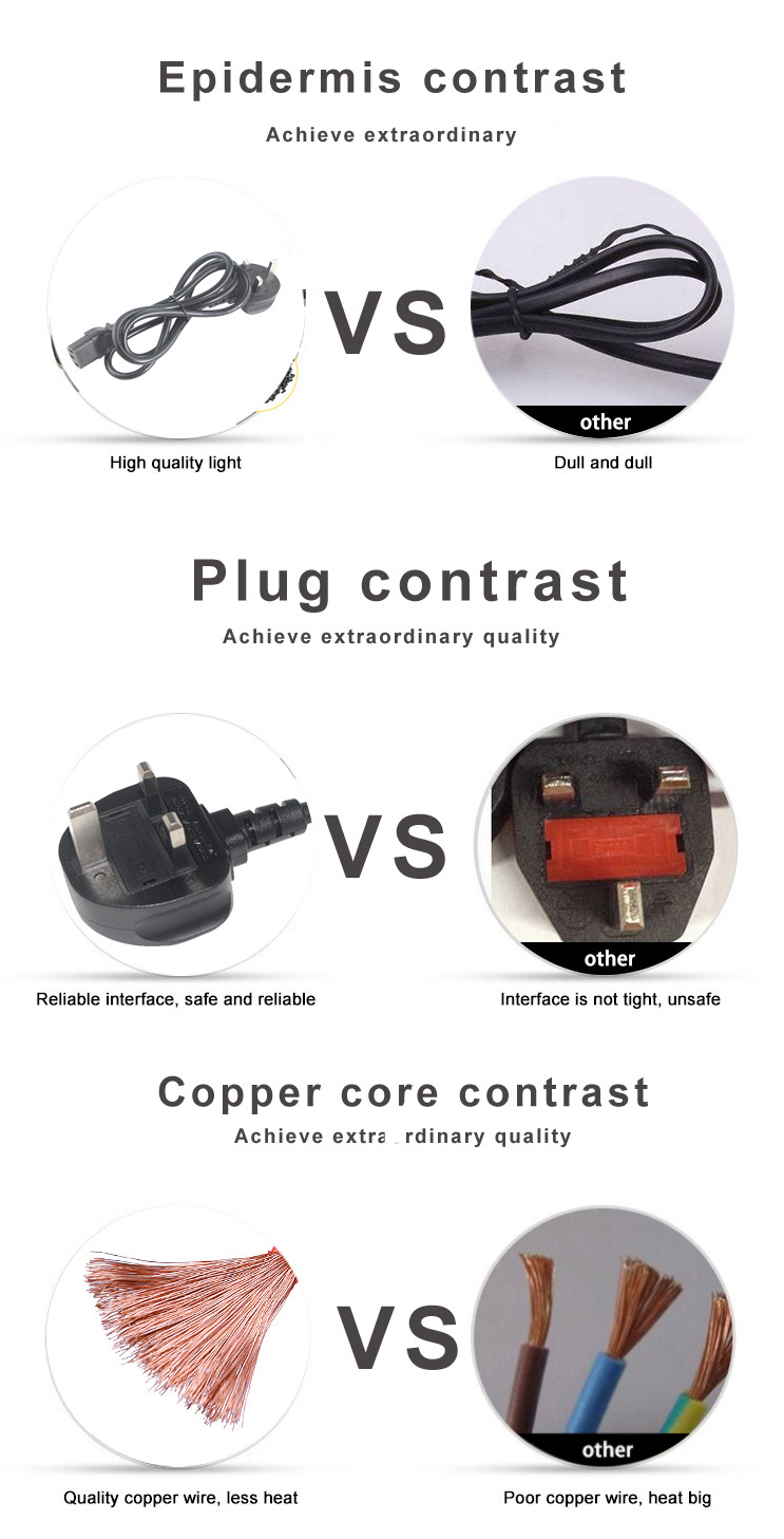 Singapore Malaysia Copper 3 Pin UK Plug PC Laptop Computer Monitor AC Power Cord Cable for Kettle Power Cable