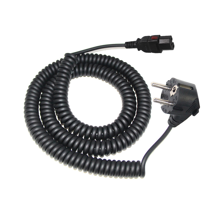 Eu Round Pin 10a 250v IeC15 End to Schuko Ups Euro 3pin Power Cable Iec C15 Male Plug