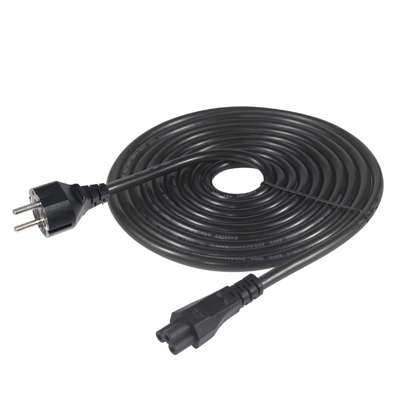 EU Plug to IEC C5 Cable PC Mains Lead AC 1.8m 6ft Power Cord 16A 250V For Water Heater Computer