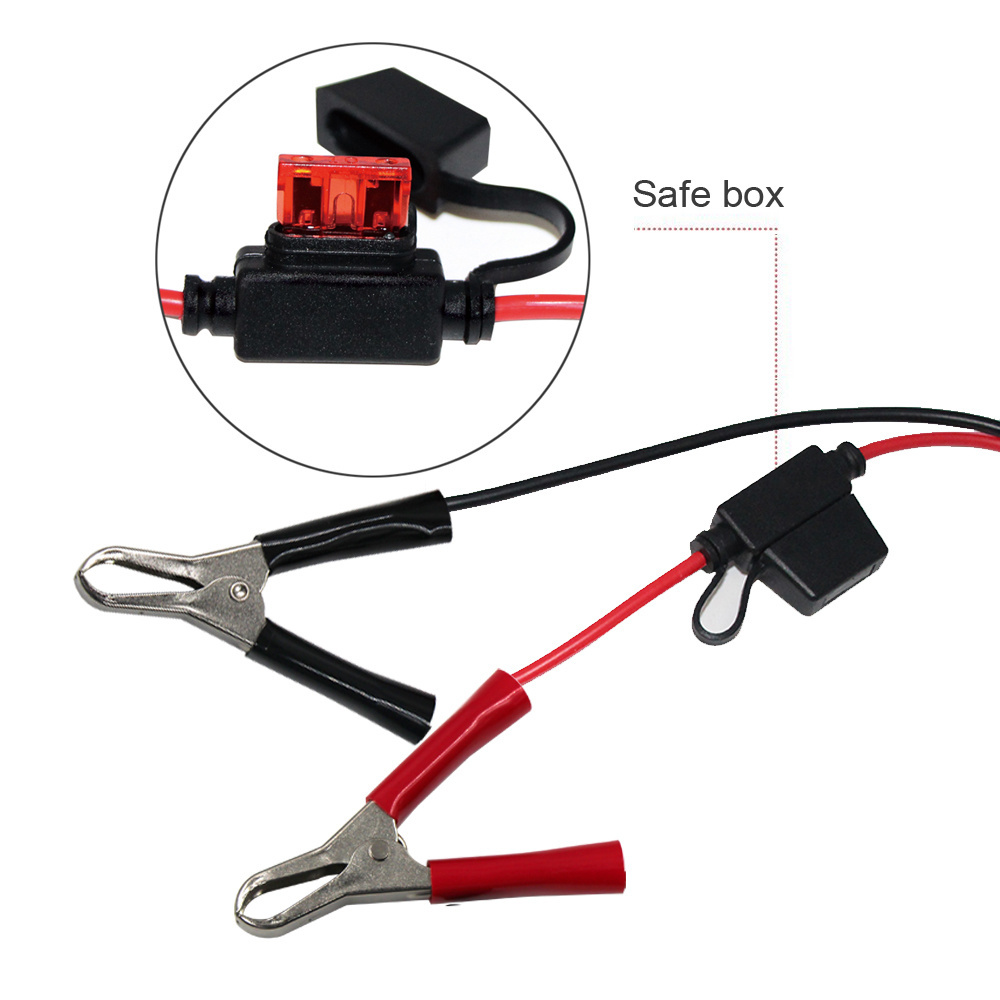 Sae Connector Motorcycle Extension Cord 16Awg 12 Volt Trickle Charger with Crocodile Clips