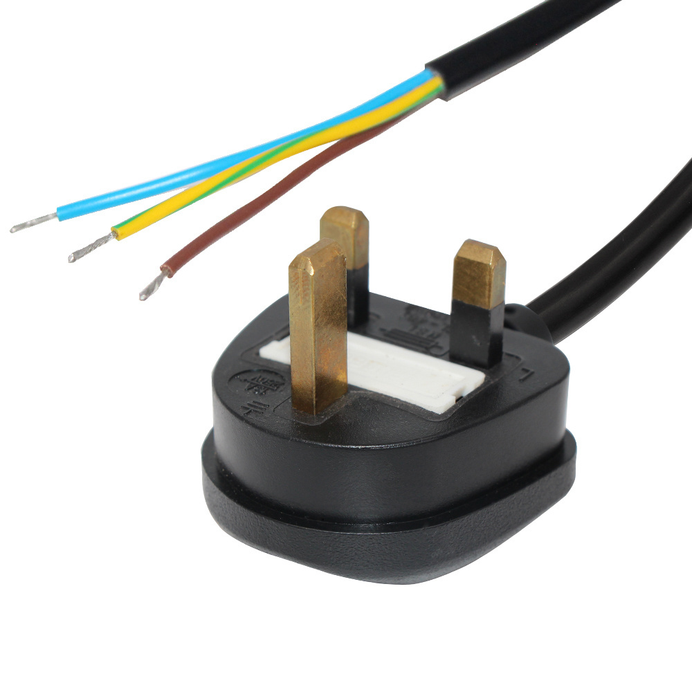 13a 250v fuse Plug Supply Ac Cable free end British Uk Standard power extension cord stripped wire