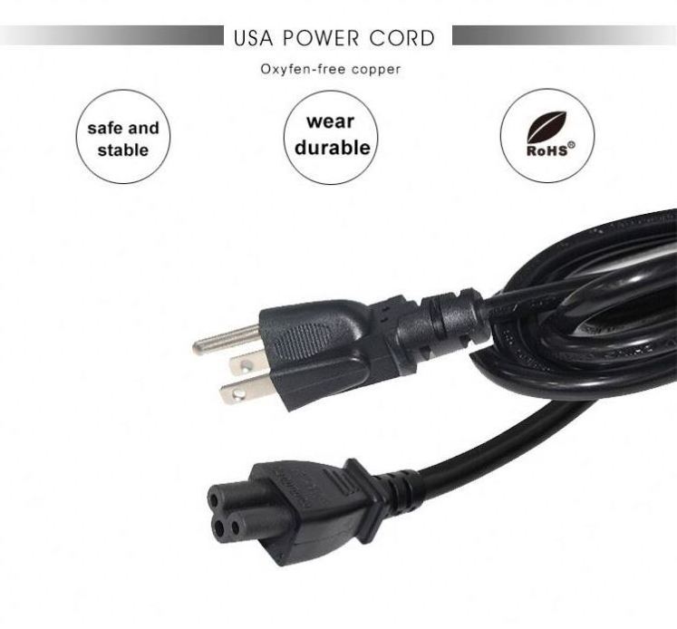 110 Volt 3 Wire Retractable Iron Mod 2 Pin Male Plug Extension 240v Straightener C5 Clover Leaf Cable Universal Power Cord