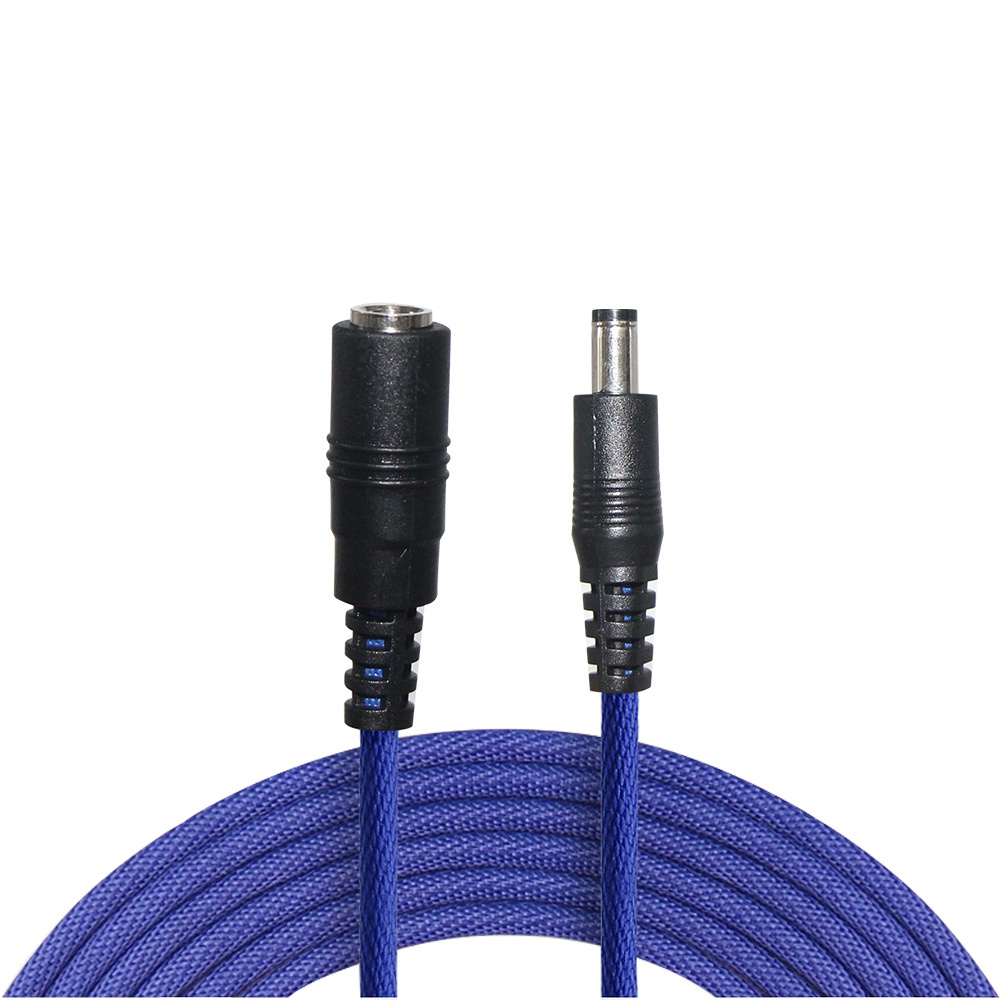 Nylon braid Aux Solar 5.5 2.1 Dc5521 Connector Plug cctv Cable Extension Custom 5521 Dc Power Cord Cable Male To Female