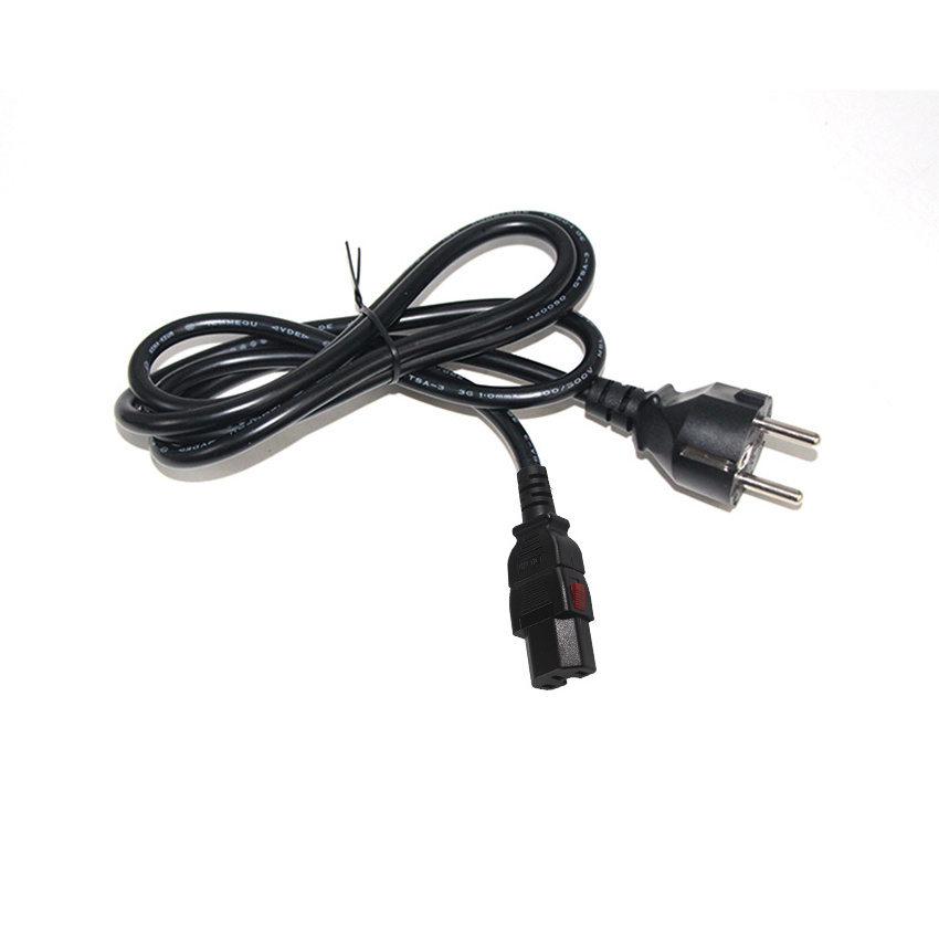 Eu Round Pin 10a 250v IeC15 End to Schuko Ups Euro 3pin Power Cable Iec C15 Male Plug