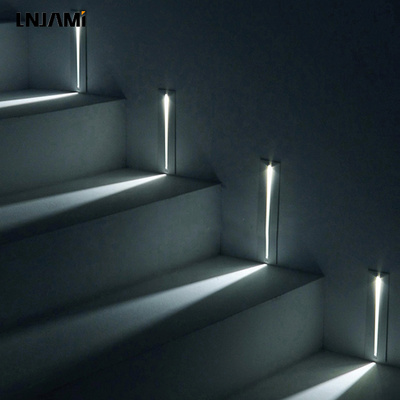 LNJAMI 3W Smart Indoor Wall Lamp IP65 Motion Sensor LED Stair Light For Corridor Interior Wall Corner Recessed Step Footlight