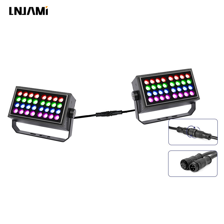 LNJAMI Outdoor IP66 Square DMX RGBW RGB LED Flood Light For Building Facade LED Wall Washer Floodlight