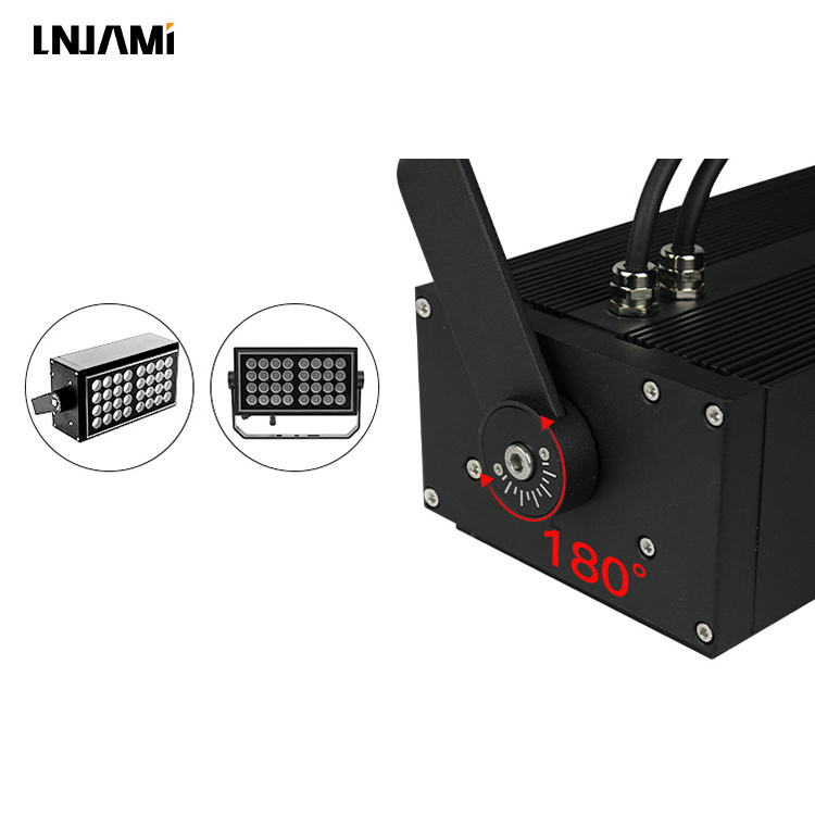 LNJAMI Outdoor IP66 Square DMX RGBW RGB LED Flood Light For Building Facade LED Wall Washer Floodlight