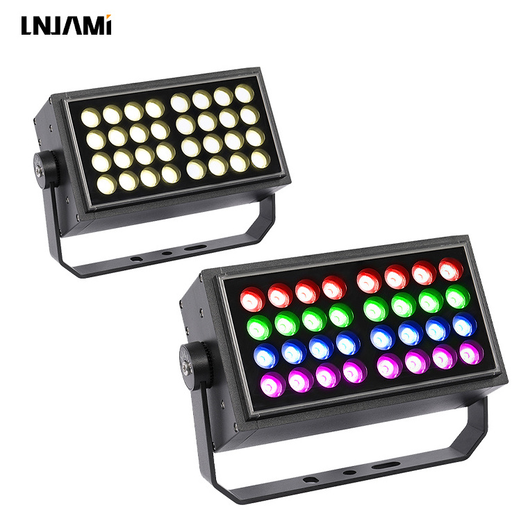 LNJAMI Outdoor IP66 Square DMX RGBW RGB LED Flood Light For Building Facade LED Wall Washer Floodlight