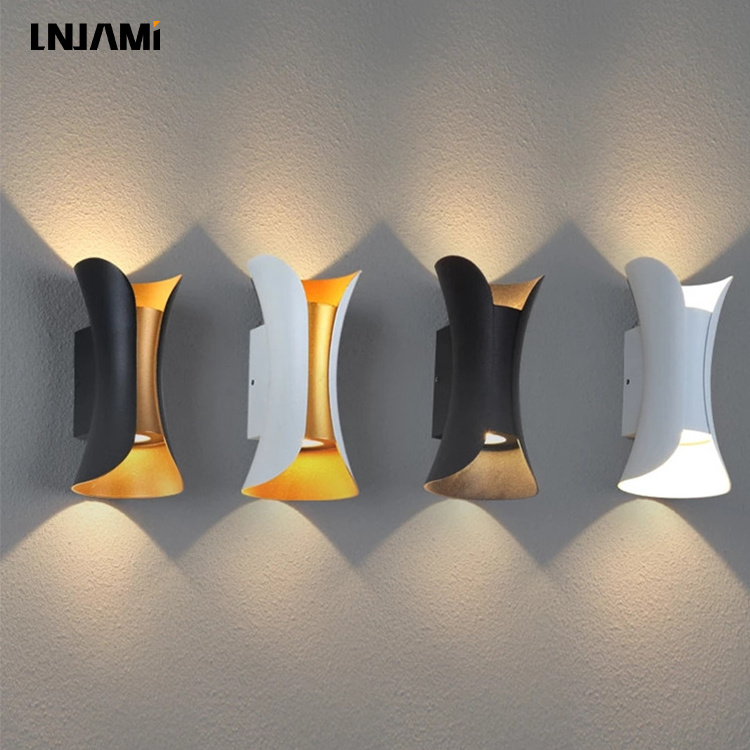 LNJAMI Modern Outdoor Wall Sconce Light IP65 Exterior Up And Down LED Wall Lamp For Courtyard Garden Hallway Corridor