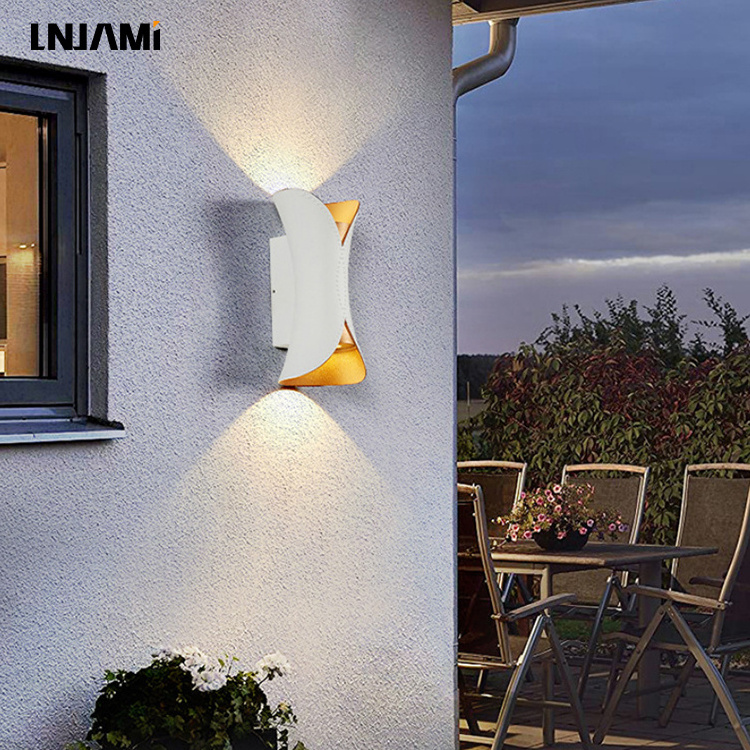 LNJAMI Modern Outdoor Wall Sconce Light IP65 Exterior Up And Down LED Wall Lamp For Courtyard Garden Hallway Corridor