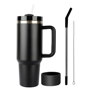 Large Capacity 40oz Stainless Steel Matte Insulated Adventure Travel Tumbler With Handle 40 Oz Mug Wtih Straw