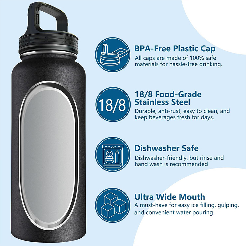 Factory Customized 32 oz outdoor Stainless steel insulated bpa free sport Water bottle with Pouch bag