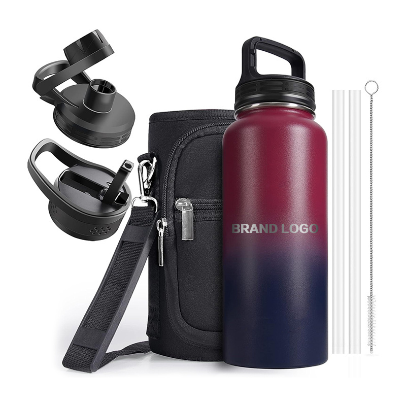 Factory Customized 32 oz outdoor Stainless steel insulated bpa free sport Water bottle with Pouch bag