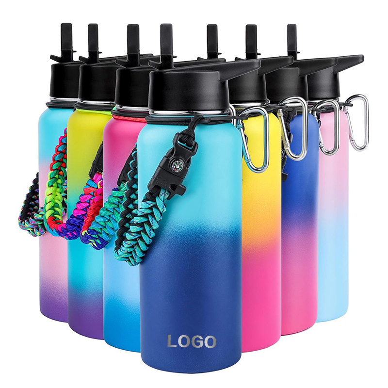 custom logo 32oz 40oz wide mouth double wall sports travel vacuum insulated stainless steel water bottles