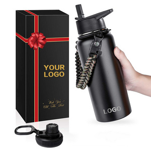 custom logo 32oz 40oz wide mouth double wall sports travel vacuum insulated stainless steel water bottles