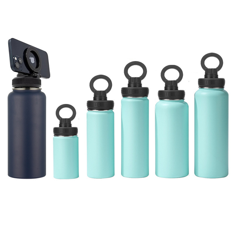 Doule wall Vacuum Insulated 304 stainless Steel Thermos Magnet Water Bottle with Magnetic Cell Phone Holder