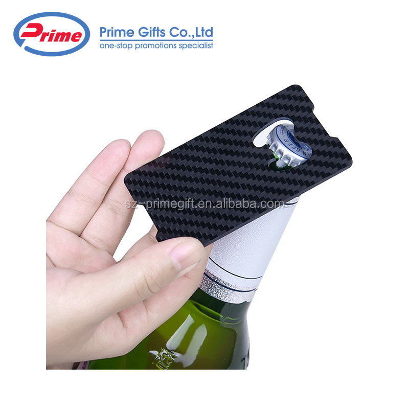 Custom Business Card Shaped Carbon Fiber Bottle Opener