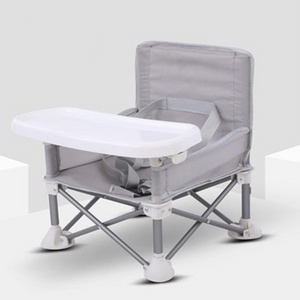 Collapsible Solid Baby Dining Chair With Large Tray And Portable Travel Bag For Safety Baby Feeding Seat Chair