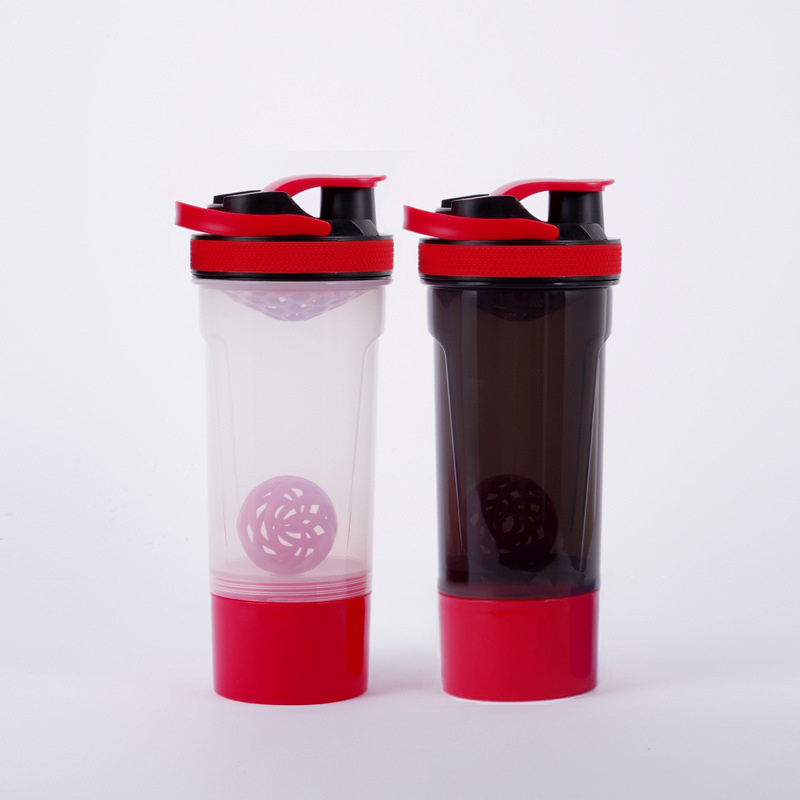 Sports style plastic protein shake water bottle with leak proof filter customize shaker bottles