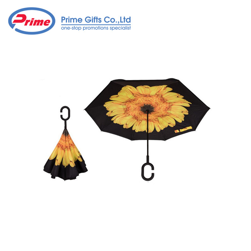 Automatic Double Layer Fabric Reverse Rain Umbrella for Car