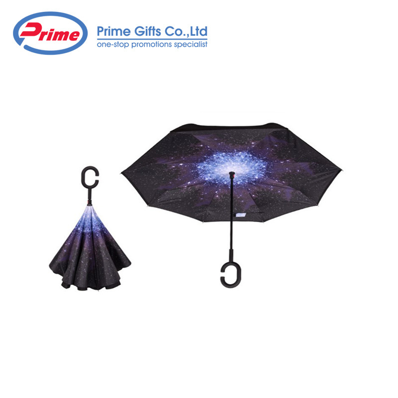 Automatic Double Layer Fabric Reverse Rain Umbrella for Car