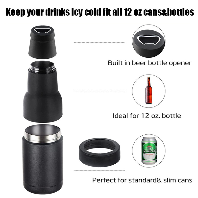 Cheap Price 12oz Vacuum  Stainless Steel Beer Bottle Cooler with Your Logo